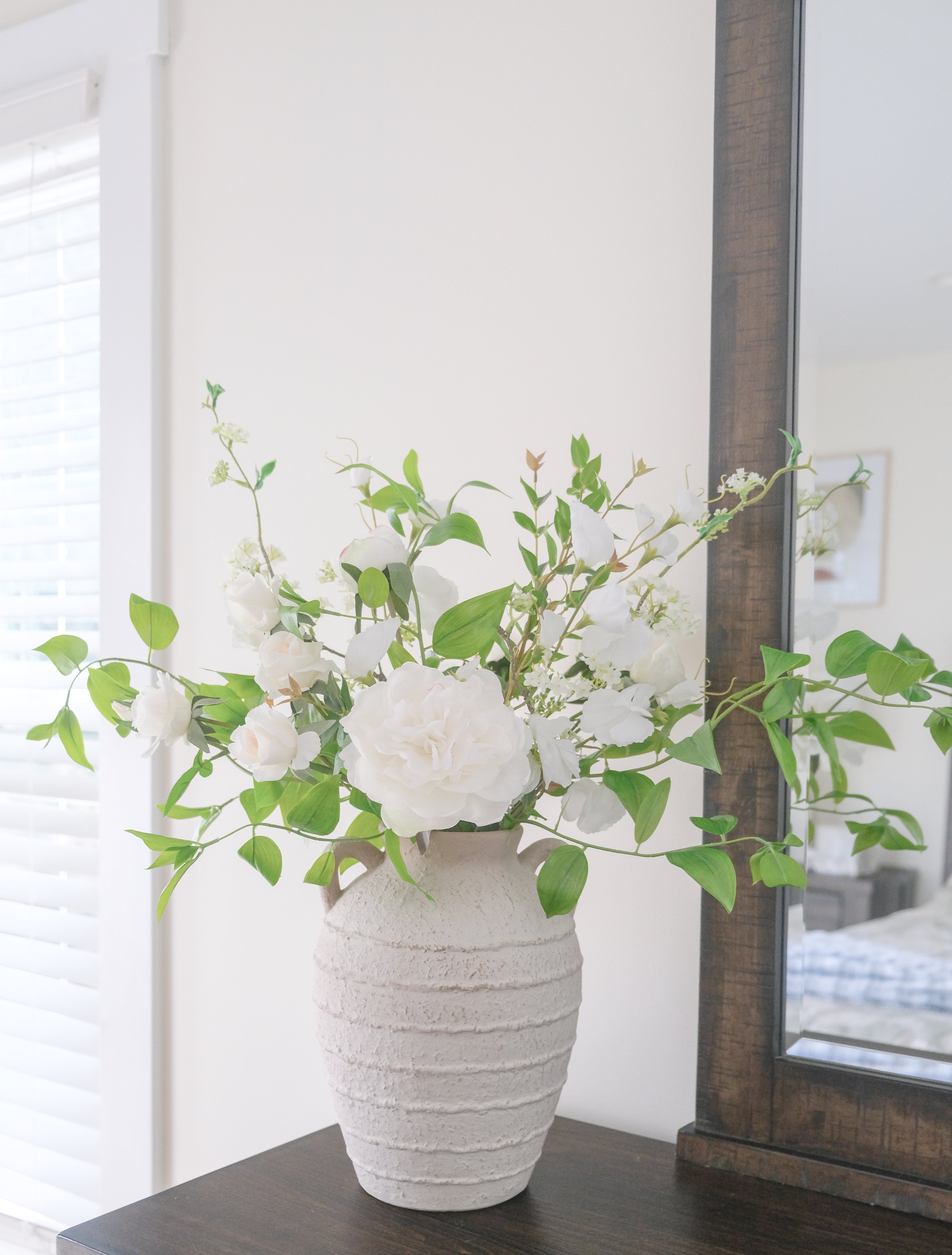 Real-Touch Peony & Roses Arrangement - Vase Included