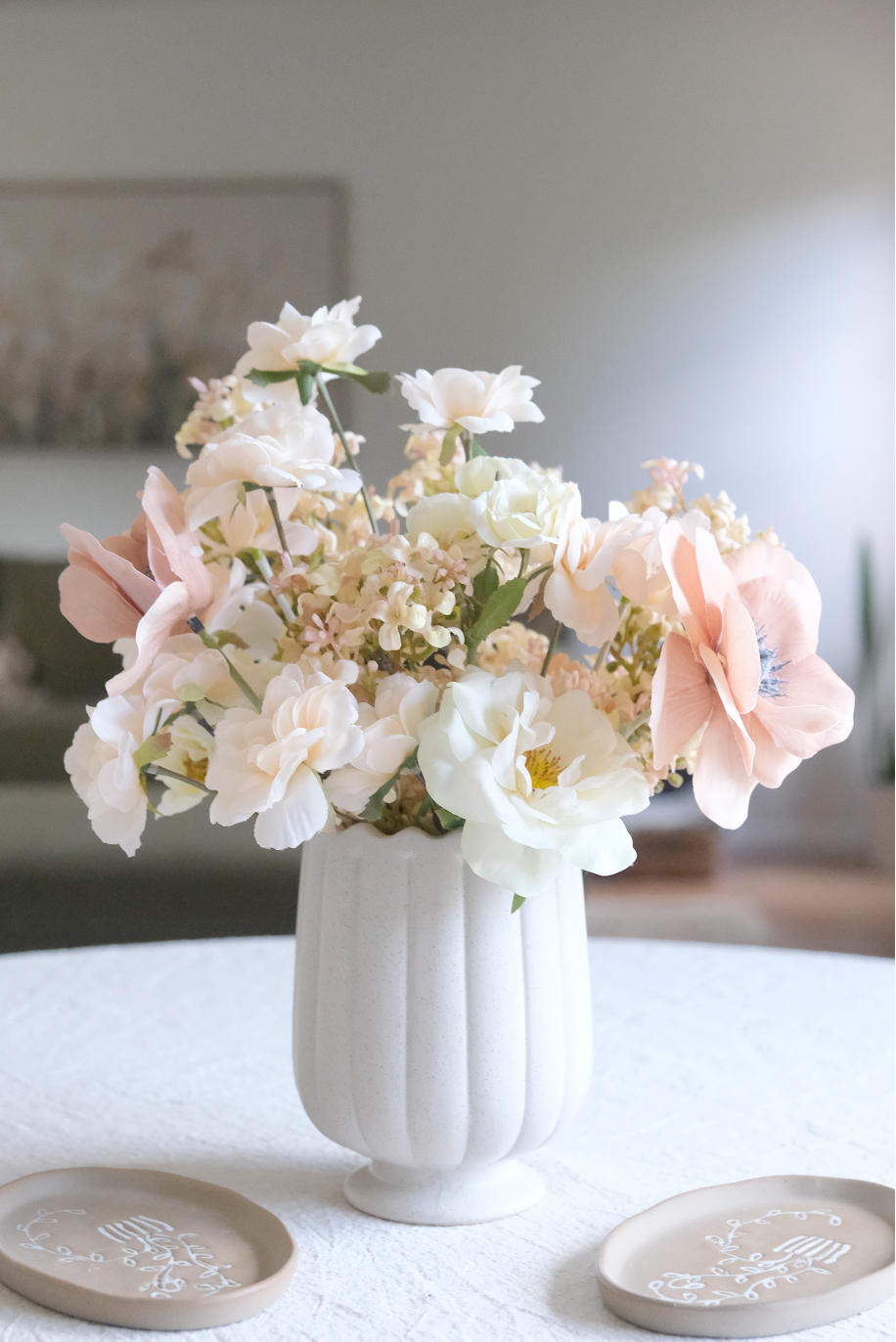 Dusty Pink & Cream Arrangement - Vase Included