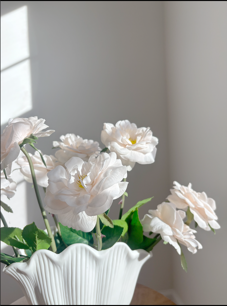 Real Touch Garden Rose Stem - Champagne