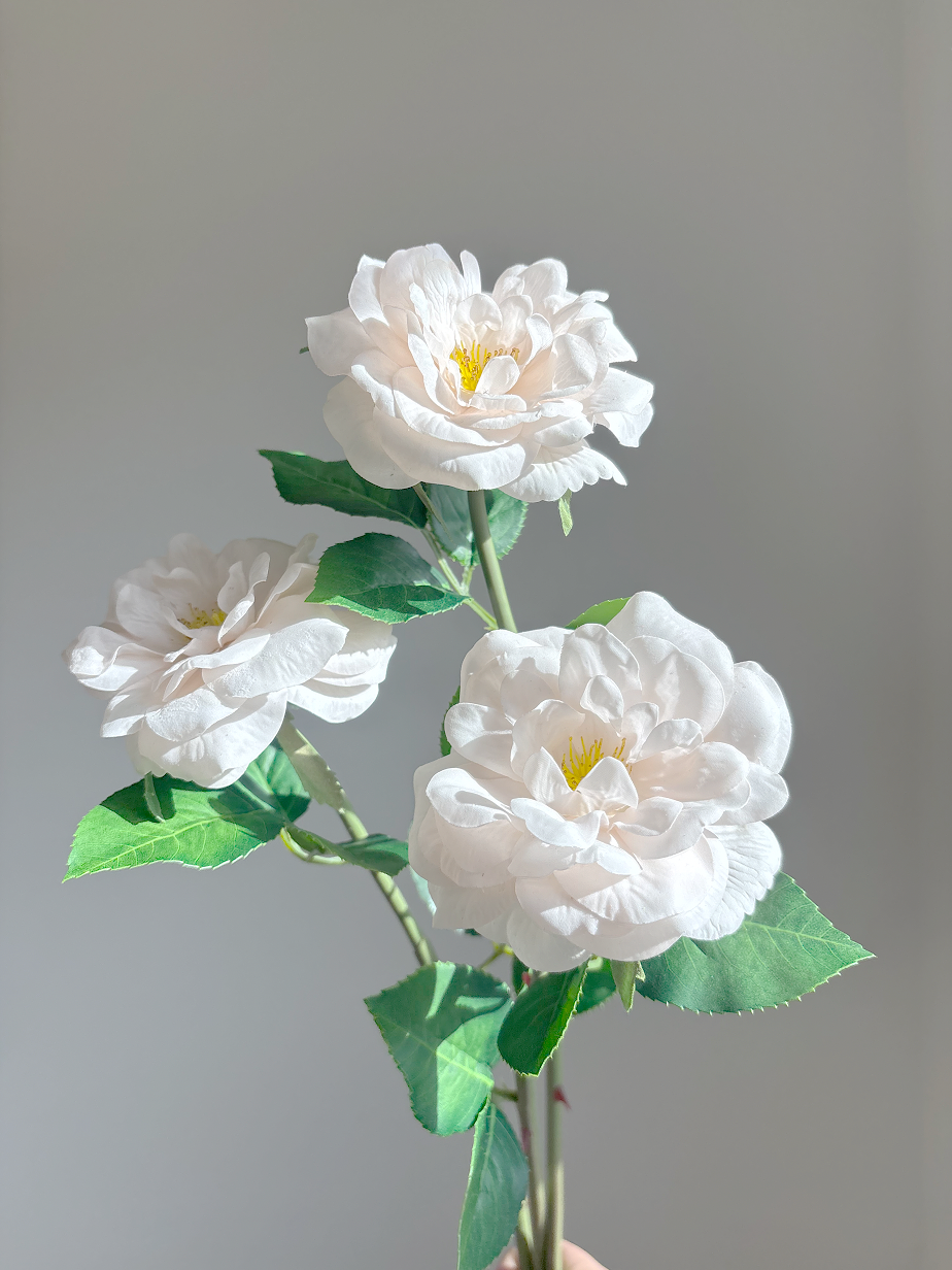 Real Touch Garden Rose Stem - Champagne