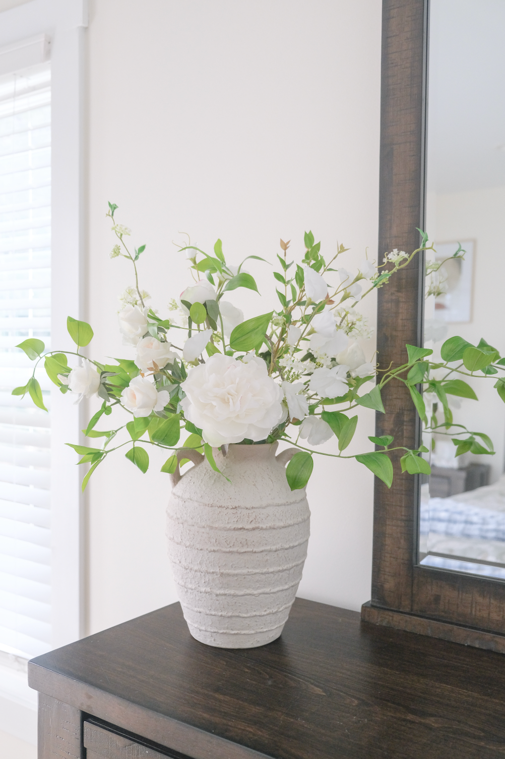 Real-Touch Peony & Roses Arrangement - Vase Included